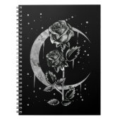 Gothic Moon Roos Crescent Witchy Art Notitieboek (Voorkant)