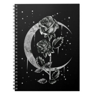 Gothic Moon Roos Crescent Witchy Art Notitieboek