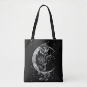 Gothic Moon Roos Crescent Witchy Art Tote Bag (Voorkant)