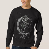 Gothic Moon Roos Crescent Witchy Art Trui (Voorkant)