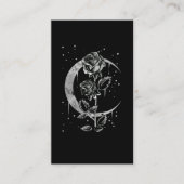 Gothic Moon Roos Crescent Witchy Art Visitekaartje (Voorkant)