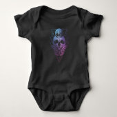 Gothic Moon Skull Gothic Wicca Crescent Lunar Moth Romper (Voorkant)