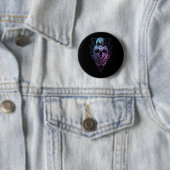 Gothic Moon Skull Gothic Wicca Crescent Lunar Moth Ronde Button 5,7 Cm (In situ)
