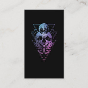 Gothic Moon Skull Gothic Wicca Crescent Lunar Moth Visitekaartje