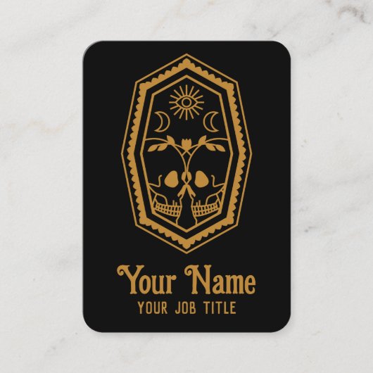 Gothic Moon Skull Love Visitekaartje (Voorkant)