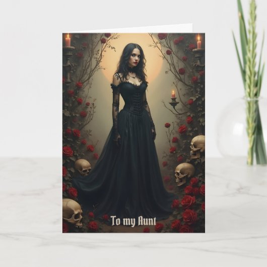 Gothic Moon Tante Verjaardag Kaart (Voorkant)