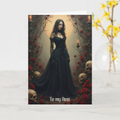 Gothic Moon Tante Verjaardag Kaart (Gele Bloem)