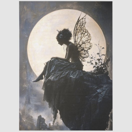 Gothic Moonlight Fairy Decoupage Tissuepapier (Voorkant)