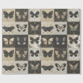 Gothic Moth Collage  Halloween Cadeaupapier (Vlak)