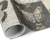 Gothic Moth Collage  Halloween Cadeaupapier (Rol Hoek)