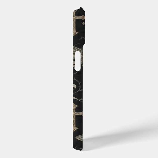 Gothic Moth & Cross Damask Phone Case  (Achterkant / Rechts)