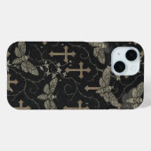 Gothic Moth & Cross Damask Phone Case  (Achterkant (horizontaal))