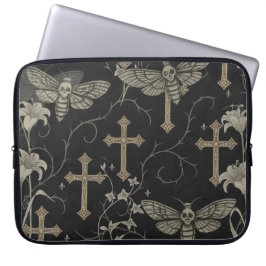 Gothic Moth & Cross Laptop Hoes