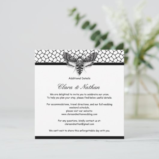 Gothic Moth Enclosure Kaart – Donker Romantisch Hu (Staand voorkant)