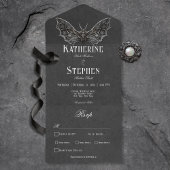Gothic Moth Moody Zwart & Wit Diner All In One Uitnodiging