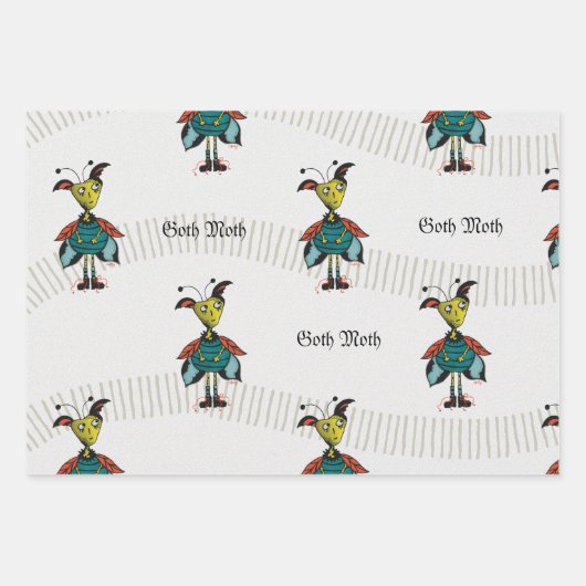 Gothic Moth - Papier voor onmiddellijke verpakking Inpakpapier Vel (Voorkant)