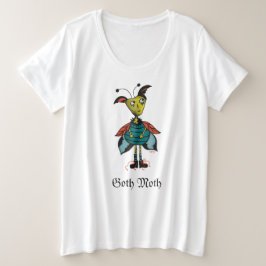 Gothic Moth Plus Grootte T-shirt