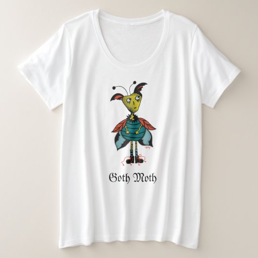 Gothic Moth Plus Grootte T-shirt (Design voorkant)