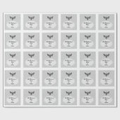 Gothic Moth Skull Wedding – Donker Elegant Cadeaupapier (Vlak)