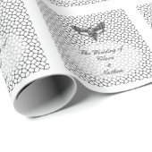 Gothic Moth Skull Wedding – Donker Elegant Cadeaupapier (Rol Hoek)