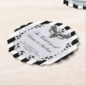 Gothic Moth Skull Wedding – Donker Elegant Kartonnen Onderzetters (Gekanteld)