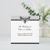 Gothic Moth Skull Wedding Program – Donker Elegant Kaart (Staand voorkant)