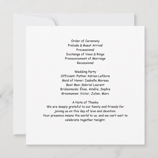 Gothic Moth Skull Wedding Program – Donker Elegant Kaart (Achterkant)