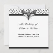 Gothic Moth Skull Wedding Program – Donker Elegant Kaart (Voorkant)