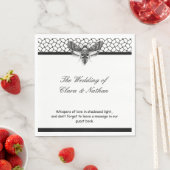 Gothic Moth Skull Wedding Program – Donker Elegant Servet (Insitu)