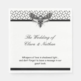 Gothic Moth Skull Wedding Program – Donker Elegant Servet