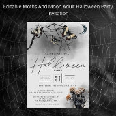 Gothic Moths en Moon Black Volwassenen Halloween P Kaart