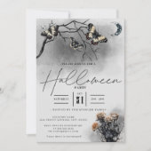 Gothic Moths en Moon Black Volwassenen Halloween P Kaart (Voorkant)