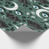Gothic Moths Wrapping Paper Cadeaupapier (Hoek)