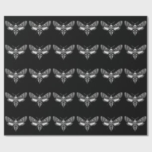 Gothic Motten schedel Bruiloft – Donkere Elegantie Cadeaupapier