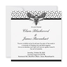 Gothic Motten schedel bruiloft  – Zwart & wit