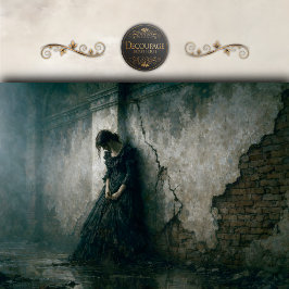 Gothic Mourning Woman Wall Decoupage Tissuepapier