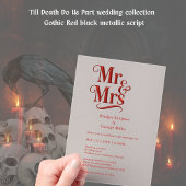 Gothic Mr. & Mrs. – Red Metallic Script Acryl Uitnodigingen