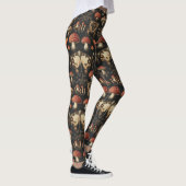 Gothic Mushroom Specimen Dark Academia Red Moth Leggings (Rechts)