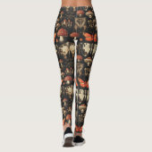 Gothic Mushroom Specimen Dark Academia Red Moth Leggings (Achterkant)