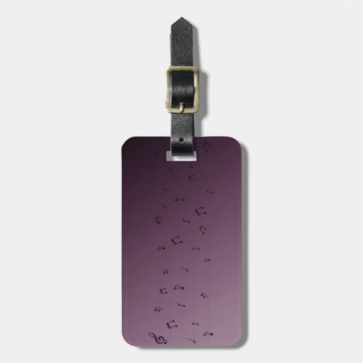 Gothic Musical Notes Bagagelabel (Voorkant verticaal)