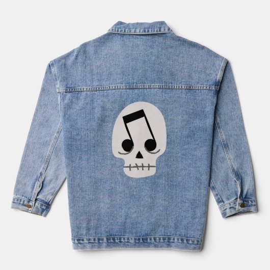 gothic muzieknoot ogen schedel denim jacket (Achterkant)