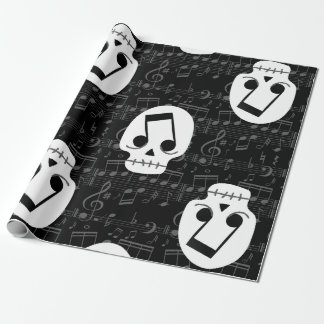 Gothic muzieknoot ogen schedel macaber cadeaupapier