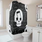 Gothic muzieknoot ogen schedel macaber douchegordijn (In situ)