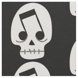 gothic muzieknoot ogen schedel stof