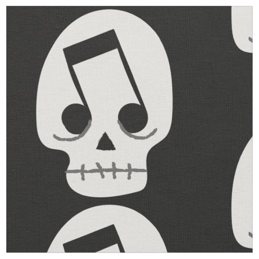 gothic muzieknoot ogen schedel stof (Close Up)