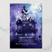 Gothic Mystery Halloween Party Folie Invitation Folie Uitnodiging (Voorkant)
