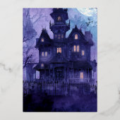 Gothic Mystery Halloween Party Folie Invitation Folie Uitnodiging (Achterkant)