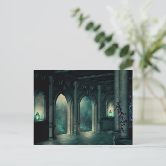 Gothic Mystic Castel Palace Doors Briefkaart (Staand voorkant)