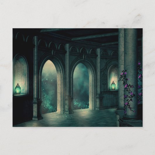 Gothic Mystic Castel Palace Doors Briefkaart (Voorkant)