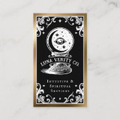 Gothic Mystic Holistic Spiritual Crystal Ball Gold Visitekaartje (Voorkant)